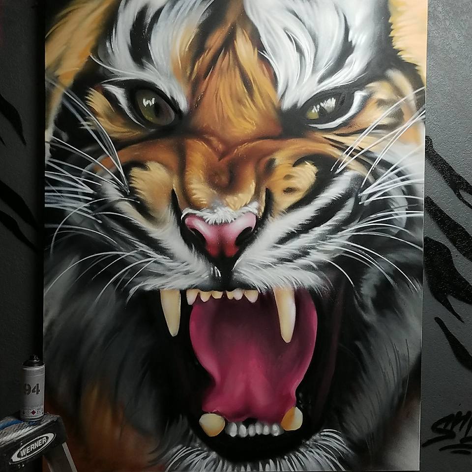 Tiger Fine Art Canvas - Large Scale Realism by SRIL ART