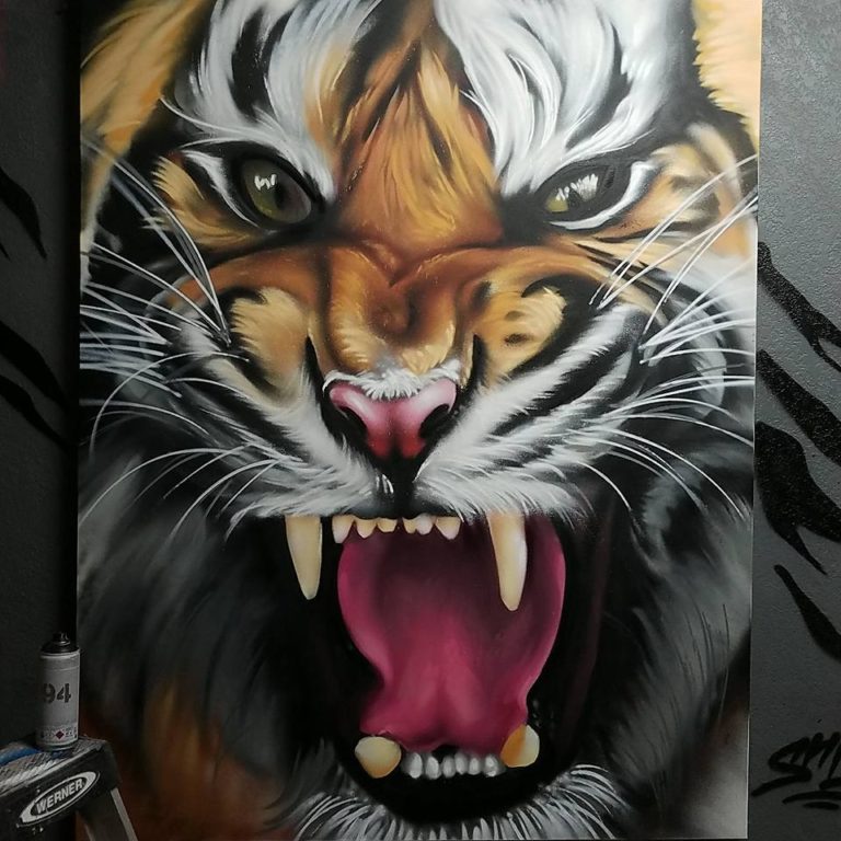 Mural Art Project: Tiger Study - Aerosol Realism by SRIL ART