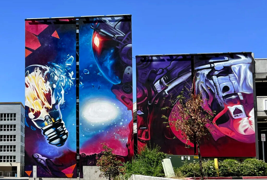 Mural Art Project: The Light Bulb - Large scale freehand aerosol realism by SRIL ART